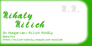 mihaly milich business card